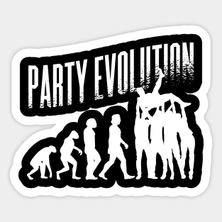 the party evolution in silhouette style, best gift for party lovers Sticker